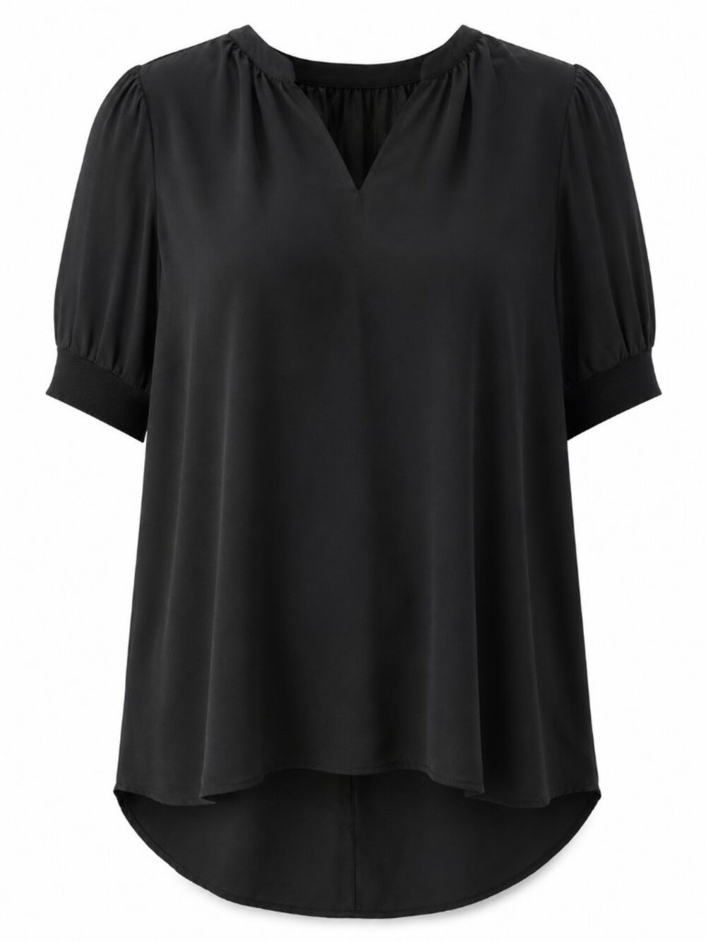 Catherine Malandrino Black Short Sleeve Top Size L NWT - Picture 5 of 6